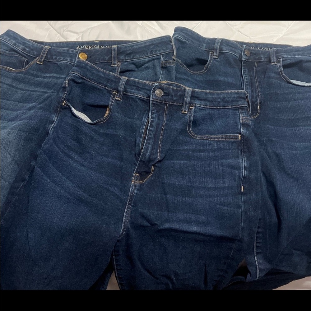 THREE pairs of American Eagle jeans